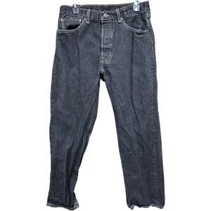 Levis 501 Men Jeans Size 34 Dark Gray Straight Leg 100% Cotton Button Fly
